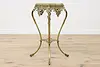 Victorian Antique Onyx & Brass Pedestal or Plant Stand (15)