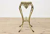 Victorian Antique Onyx & Brass Pedestal or Plant Stand (16)