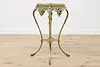 Victorian Antique Onyx & Brass Pedestal or Plant Stand (17)