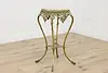 Victorian Antique Onyx & Brass Pedestal or Plant Stand (3)