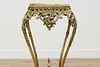 Victorian Antique Onyx & Brass Pedestal or Plant Stand (8)