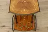 Italian Marquetry Vintage Rolling Bar, Tea or Dessert Cart (15)