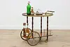 Italian Marquetry Vintage Rolling Bar, Tea or Dessert Cart (4)