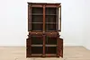 Victorian Antique Rustic Walnut China Display or Bookcase (5)