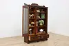 Victorian Eastlake Antique Carved Walnut Bookcase & Display (3)