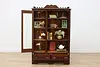 Victorian Eastlake Antique Carved Walnut Bookcase & Display (4)