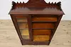 Victorian Eastlake Antique Carved Walnut Bookcase & Display (7)