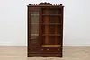 Victorian Eastlake Antique Carved Walnut Bookcase & Display (8)