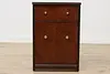 Art Deco Vintage Mahogany Chairside Bar Cabinet or End Table (8)