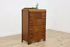 Art Deco Waterfall Vintage Walnut Tall Chest or Dresser (2)