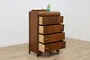 Art Deco Waterfall Vintage Walnut Tall Chest or Dresser (3)