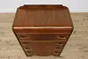 Art Deco Waterfall Vintage Walnut Tall Chest or Dresser (5)