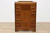 Art Deco Waterfall Vintage Walnut Tall Chest or Dresser (6)