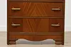 Art Deco Waterfall Vintage Walnut Tall Chest or Dresser (8)