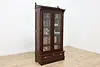 Victorian Antique Carved Walnut Bookcase or Bath Cabinet (2)