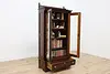 Victorian Antique Carved Walnut Bookcase or Bath Cabinet (3)