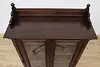 Victorian Antique Carved Walnut Bookcase or Bath Cabinet (7)