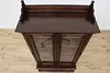 Victorian Antique Carved Walnut Bookcase or Bath Cabinet (8)