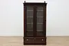 Victorian Antique Carved Walnut Bookcase or Bath Cabinet (9)