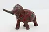 Trumpeting Elephant Vintage Red Iron Sculpture (2)