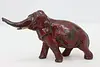 Trumpeting Elephant Vintage Red Iron Sculpture (3)