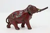 Trumpeting Elephant Vintage Red Iron Sculpture (5)