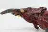 Trumpeting Elephant Vintage Red Iron Sculpture (9)