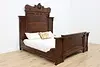 Victorian Antique 3 Pc Bedroom Set King Size Bed Marble Tops (4)