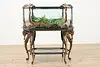 Sea Horse Aquarium Vintage Bronze & Marble Terrarium, Jewel (19)