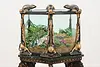 Sea Horse Aquarium Vintage Bronze & Marble Terrarium, Jewel (25)