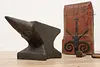 Industrial Salvage Antique Blacksmith Anvil & Base & Tools (16)