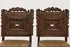 Set of 8 Antique Mouth of Truth Oak & Leather Dining Chairs (11)