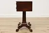 Empire Antique Mahogany Nightstand End Lamp Table, Paw Feet (10)