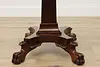 Empire Antique Mahogany Nightstand End Lamp Table, Paw Feet (12)