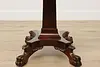 Empire Antique Mahogany Nightstand End Lamp Table, Paw Feet (16)