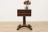 Empire Antique Mahogany Nightstand End Lamp Table, Paw Feet (2)