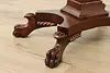 Empire Antique Mahogany Nightstand End Lamp Table, Paw Feet (20)