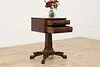 Empire Antique Mahogany Nightstand End Lamp Table, Paw Feet (3)