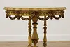 French Design Antique Carved Lamp Hall Side Table, Marquetry (10)