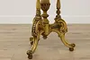 French Design Antique Carved Lamp Hall Side Table, Marquetry (11)