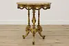 French Design Antique Carved Lamp Hall Side Table, Marquetry (12)