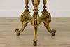 French Design Antique Carved Lamp Hall Side Table, Marquetry (14)