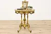 French Design Antique Carved Lamp Hall Side Table, Marquetry (2)