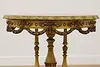 French Design Antique Carved Lamp Hall Side Table, Marquetry (7)