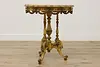 French Design Antique Carved Lamp Hall Side Table, Marquetry (9)