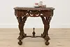 Swan Sculpture Antique Lamp Table Hall Console, Black Marble (2)