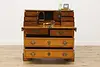 Swedish Antique 1820 Oak & Inlay Office Secretary Desk (6)