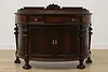 Tudor Design Antique Rosewood & Walnut Demilune Bar Rockford (10)