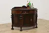 Tudor Design Antique Rosewood & Walnut Demilune Bar Rockford (4)