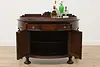 Tudor Design Antique Rosewood & Walnut Demilune Bar Rockford (5)